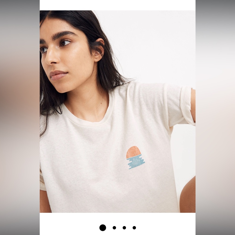 Madewell ocean sunset graphic oversized tee size small